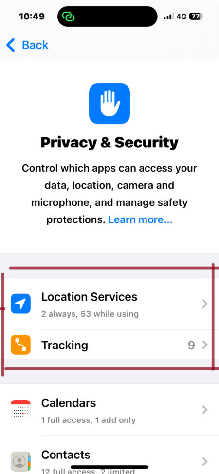 iPhone Privacy Settings